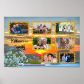 Familienfoto Collage Dachterrasse Sonnenuntergang Poster (Vorne)