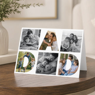 Familienfoto-Collage Dad Letter Art Vatertag Karte