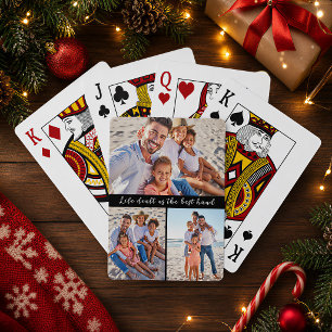 Familienfoto-Collage 'Das Leben hat uns die beste Spielkarten