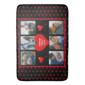 Familienfoto Collage Familie Herz Schwarzer Hinter Badematte (Vorderseite Vertikal)