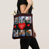 Familienfoto Collage Familie Herz Schwarzer Hinter Tasche (Von Nahem)