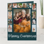 Familienfoto Collage Frohe Weihnachten Karte (Vorderseite)