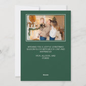 Familienfoto Collage Frohe Weihnachts Grün Feiertagskarte (Rückseite)