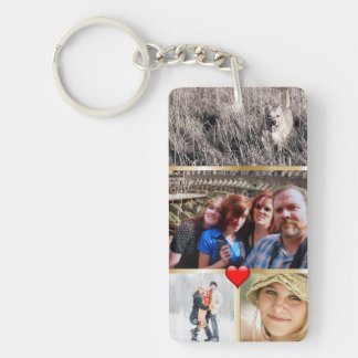 Familienfoto Collage für Mütter Tag Gold Herz Schlüsselanhänger