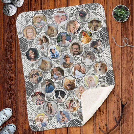 Familienfoto Collage Gray Quilt Look 35 Bilder LG  Sherpadecke
