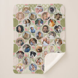 Familienfoto Collage Green Pink Quilt 35 Pic Lg Sm Sherpadecke