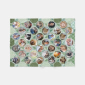 Familienfoto Collage Green Quilt Look 35 Pic Lg Sm Fleecedecke (Vorderseite (Horizontal))