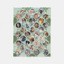 Familienfoto Collage Green Quilt Look 35 Pic Lg Sm Fleecedecke