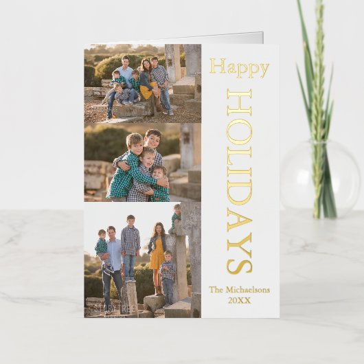 Familienfoto Collage Happy Holidays (Vorderseite)