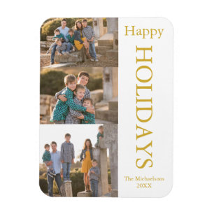 Familienfoto Collage Happy Holidays Magnet
