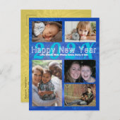 Familienfoto Collage Happy Neujahr Gruß Postc Postkarte (Vorne/Hinten)