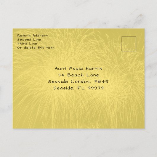 Familienfoto Collage Happy Neujahr Gruß Postc Postkarte (Rückseite)