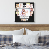 Familienfoto Collage Herz 17 Bilder Name Schwarz Leinwanddruck (Insitu (Schlafzimmer))