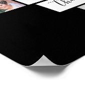 Familienfoto Collage Herz 17 Bilder Name Schwarz Poster (Ecke)