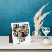 Familienfoto Collage Herz 17 Bilder Name Weiß Fotoplatte (InSitu)