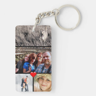 Familienfoto-Collage Herz Schlüsselanhänger