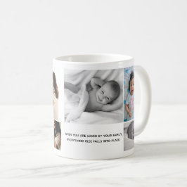 Familienfoto-Collage Inspiriere Nachricht für sie Kaffeetasse