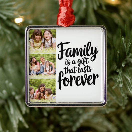 Familienfoto Collage Keepake Ornament Aus Metall (Baum)