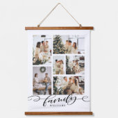 Familienfoto Collage Keepake Wandteppich Mit Holzrahmen (Vorderseite)