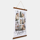 Familienfoto Collage Keepake Wandteppich Mit Holzrahmen (Gewinkelt)