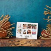 Familienfoto-Collage Liebesherz Schrift Fotoplatte (Seite)