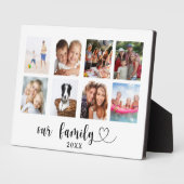 Familienfoto-Collage Liebesherz Schrift Fotoplatte (Seite)