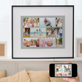 Familienfoto Collage Mauerwerk Grau Poster