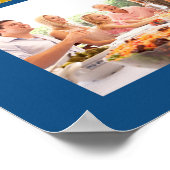 Familienfoto Collage Mauerwerk Stil Blau Poster (Ecke)