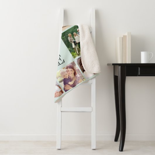 Familienfoto-Collage Minze Sherpadecke (Beispiel)