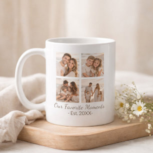 Familienfoto-Collage mit individuellem Text Kaffeetasse