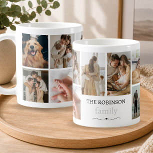 Familienfoto-Collage mit individuellem Text person Kaffeetasse