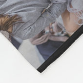 Familienfoto Collage Mit Monogramm 7 Bilder Schwar Fleecedecke (Ecke)