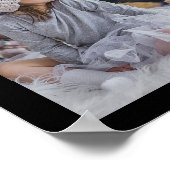 Familienfoto Collage Mit Monogramm 7 Bilder Schwar Poster (Ecke)