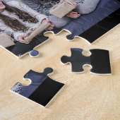 Familienfoto Collage Mit Monogramm 7 Bilder Schwar Puzzle (Seite)