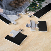 Familienfoto Collage Mit Monogramm Black 10 Bilder Puzzle (Seite)