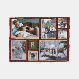 Familienfoto Collage Mit Monogramm Red Buffalo Kar Fleecedecke