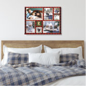 Familienfoto Collage Mit Monogramm Red Buffalo Kar Leinwanddruck (Insitu (Schlafzimmer))