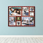 Familienfoto Collage Mit Monogramm Red Buffalo Kar Leinwanddruck (Insitu (Holzboden))