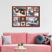Familienfoto Collage Mit Monogramm Red Buffalo Kar Leinwanddruck (Insitu (Wohnzimmer))