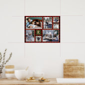 Familienfoto Collage Mit Monogramm Red Buffalo Kar Poster (Küche)