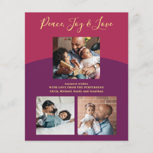Familienfoto-Collage moderne Weihnachtskarte im Bu Flyer
