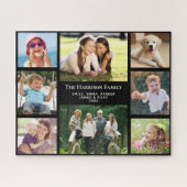 Familienfoto Collage Personalisiert Black Puzzle (Horizontal)
