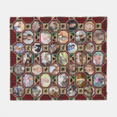 Familienfoto Collage Red Black Buffalo Karierte Qu Fleecedecke (Vorderseite (Horizontal))