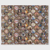 Familienfoto Collage Red Black Buffalo Karierte Qu Geschenkpapier (Flach)