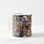 Familienfoto Collage Red Black Buffalo Karierte Qu Kaffeetasse (Vorderseite Links)