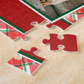 Familienfoto Collage Red Green Weihnachten Puzzle (Seite)