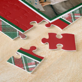 Familienfoto Collage Red Green Weihnachten Puzzle (Seite)
