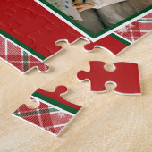 Familienfoto Collage Red Green Weihnachten Puzzle (Seite)