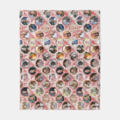 Familienfoto Collage Red Quilt Look 28 Custom Pics Fleecedecke (Vorderseite)
