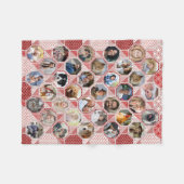 Familienfoto Collage Red Quilt Look 35 Bilder LG m Fleecedecke (Vorderseite (Horizontal))
